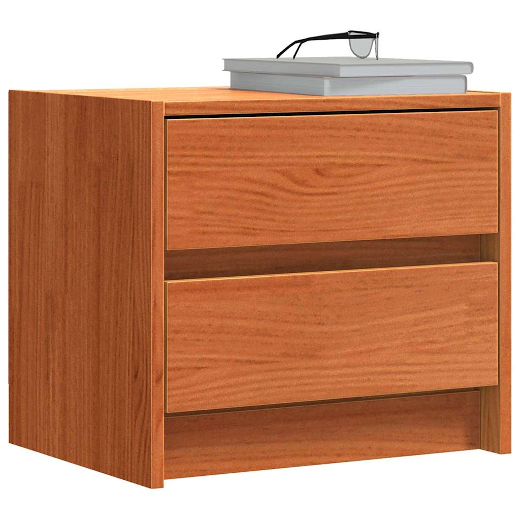 Mesas de noche con cajón 2 pcs Marrón cera 40 x 30.5 x 35.5 cm