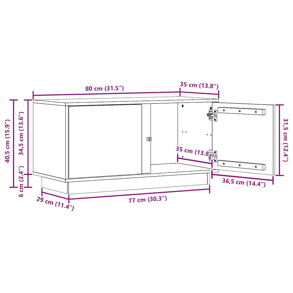 Gabinete de TV Marrón cera 80 x 35 x 40,5 cm