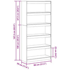 Estantería para libros Marrón cera 80 x 30 x 167,5 cm