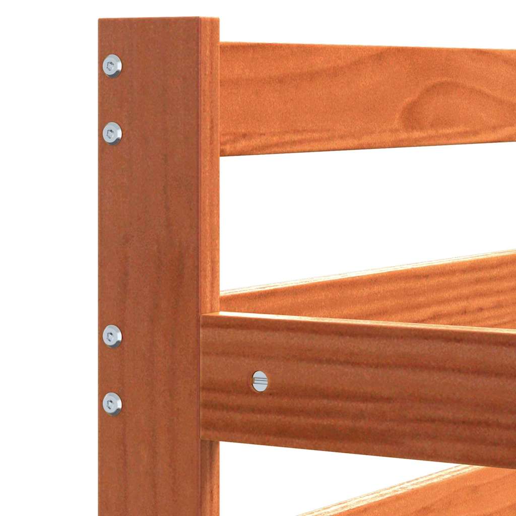 Cama de Día con cabecera Marrón cera Madera de pino macizo