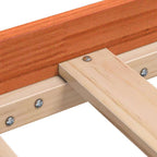 Cama de Día con cabecera Marrón cera Madera de pino macizo