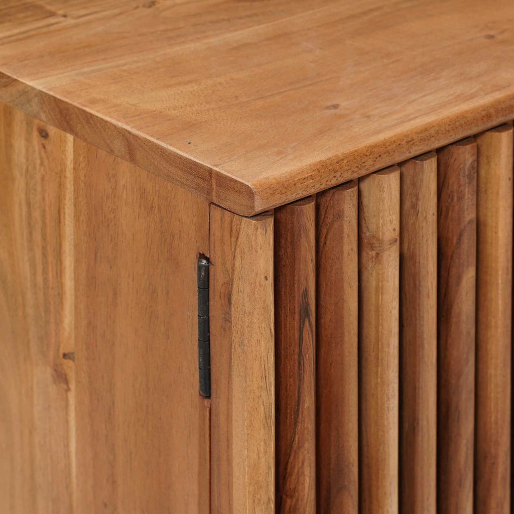 Armario de noche hecho a mano Madera Teak Marrón