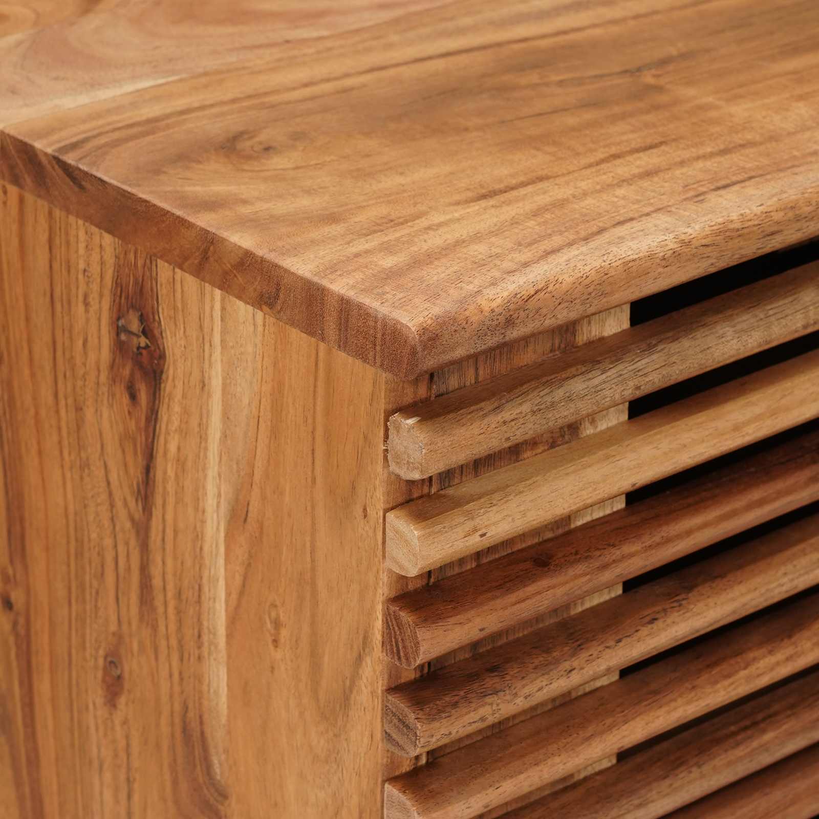 Armario de noche hecho a mano Madera Teak Marrón
