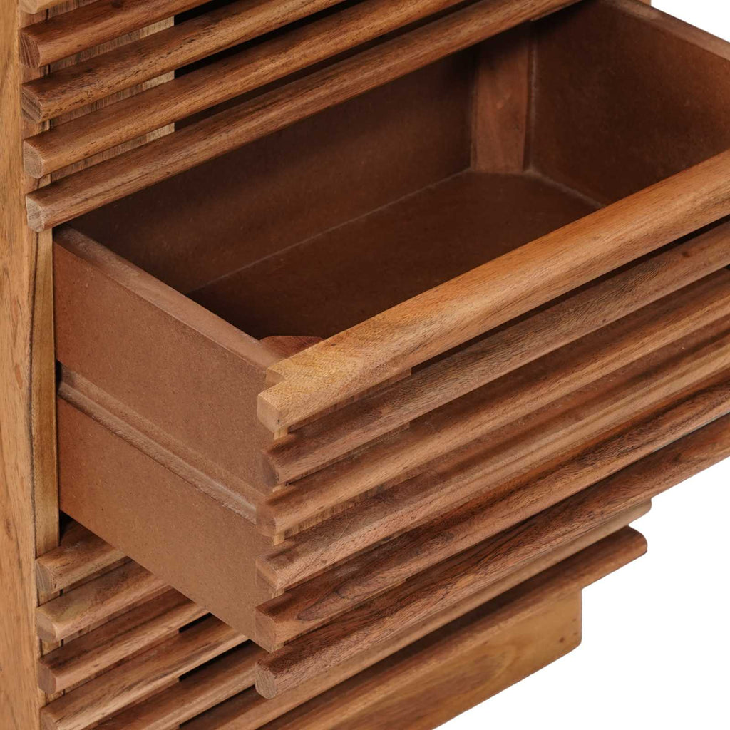 Armario de noche hecho a mano Madera Teak Marrón
