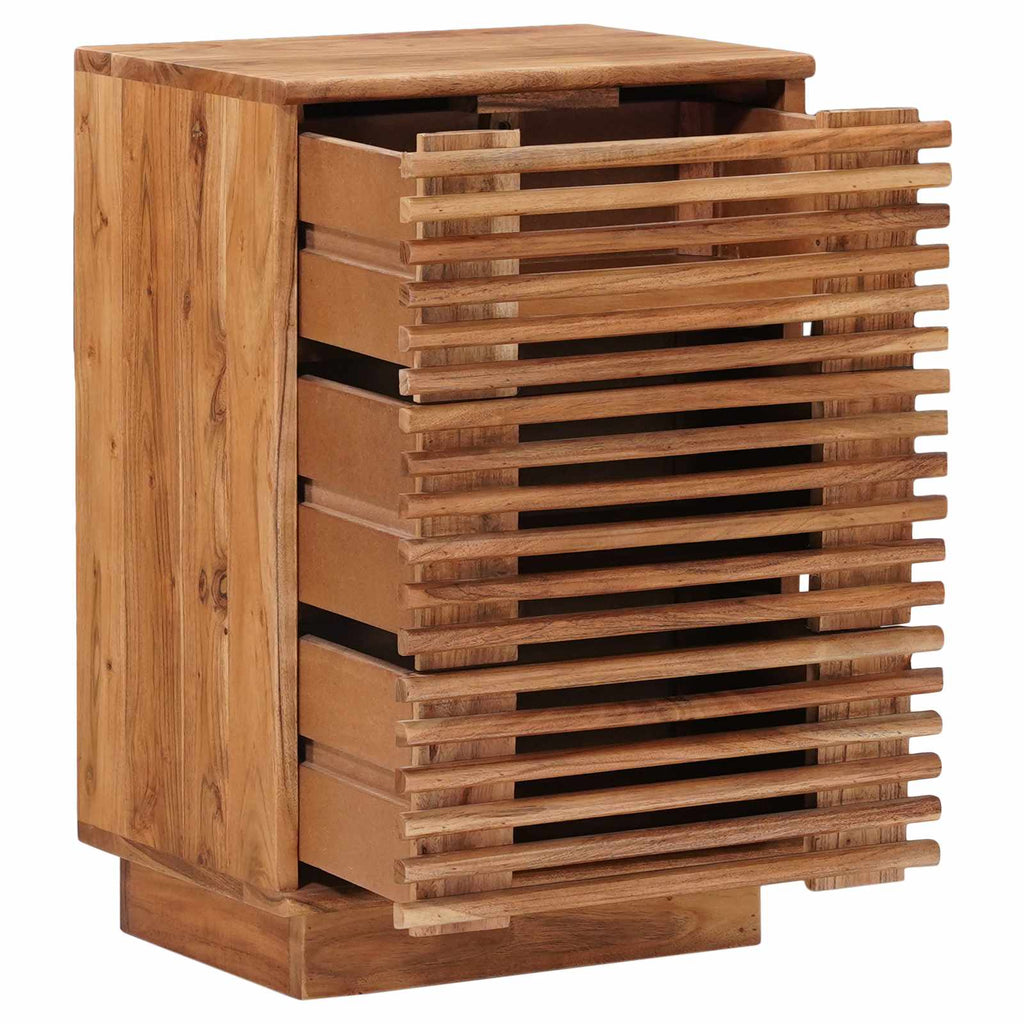 Armario de noche hecho a mano Madera Teak Marrón