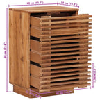 Armario de noche hecho a mano Madera Teak Marrón
