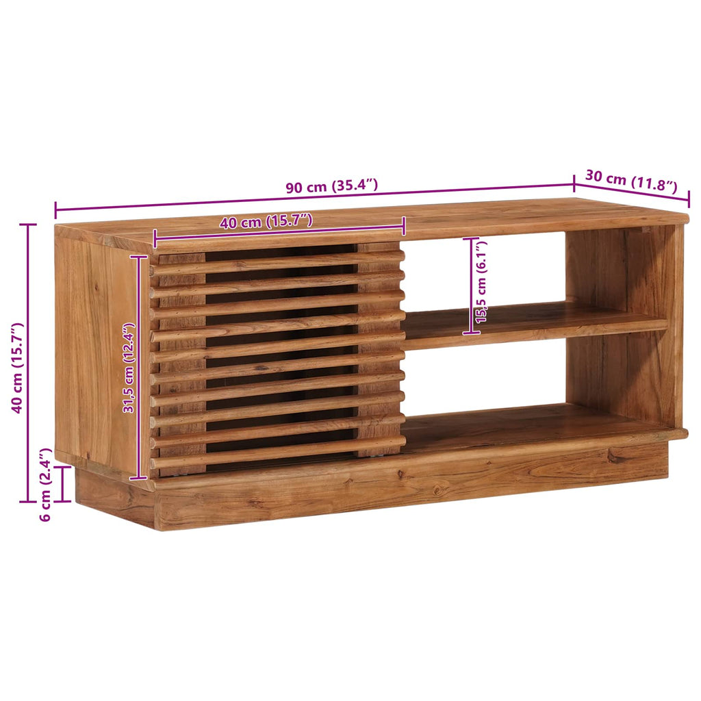 Mueble de TV con almacenamiento Natural 90 x 30 x 40 cm