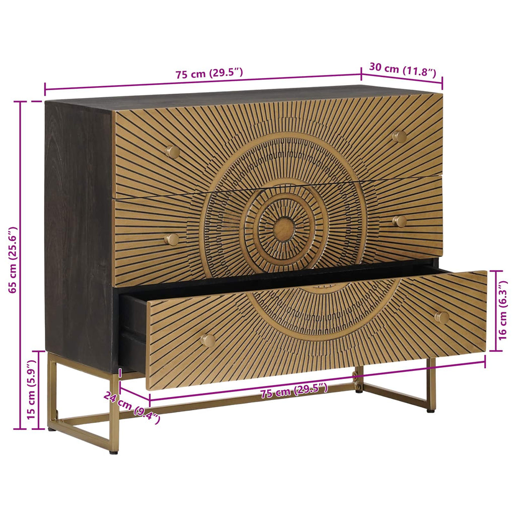 Cajonera con cajón Latón 75 x 30 x 65 cm