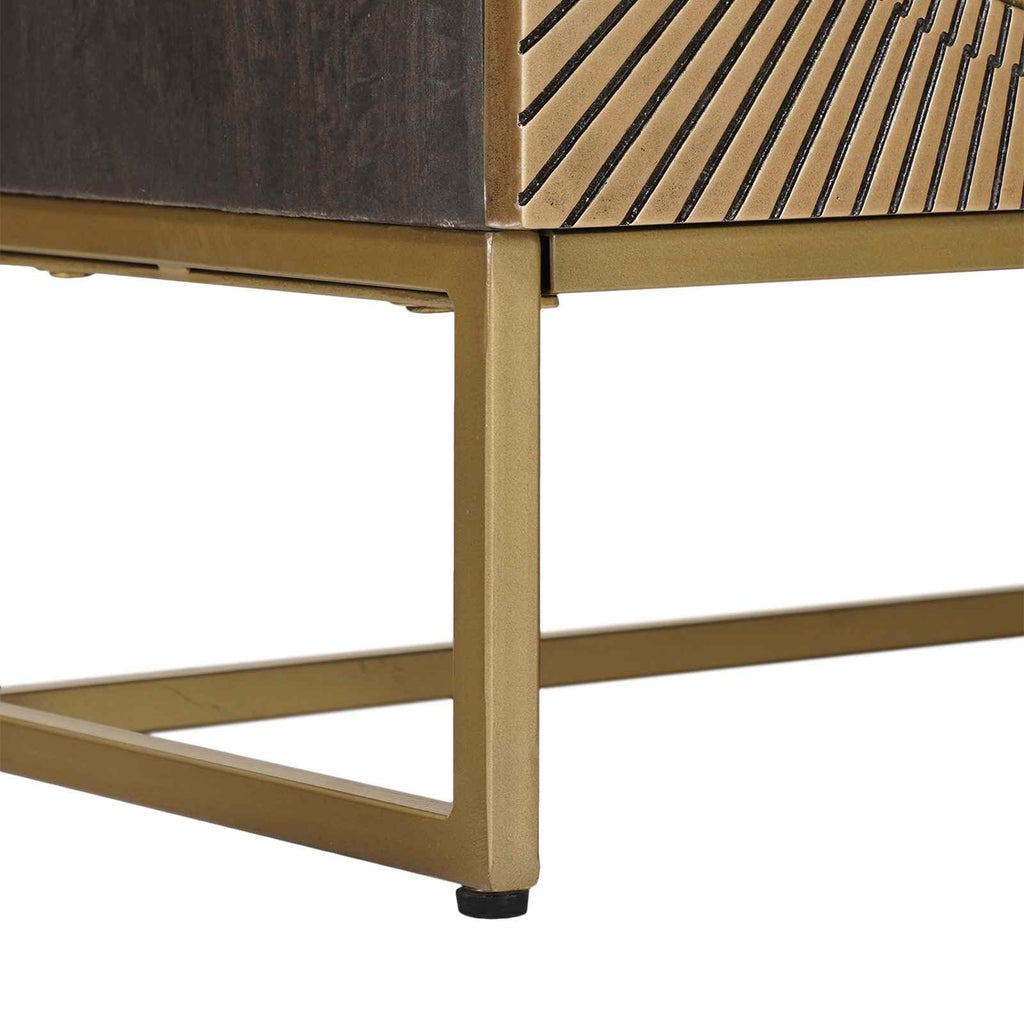 Mueble de TV con cajón con estante Latón 105 x 30 x 50 cm