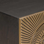 Mueble de TV con estante con puerta Latón 105 x 30 x 35 cm