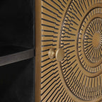 Mueble de TV con estante con puerta Latón 105 x 30 x 35 cm