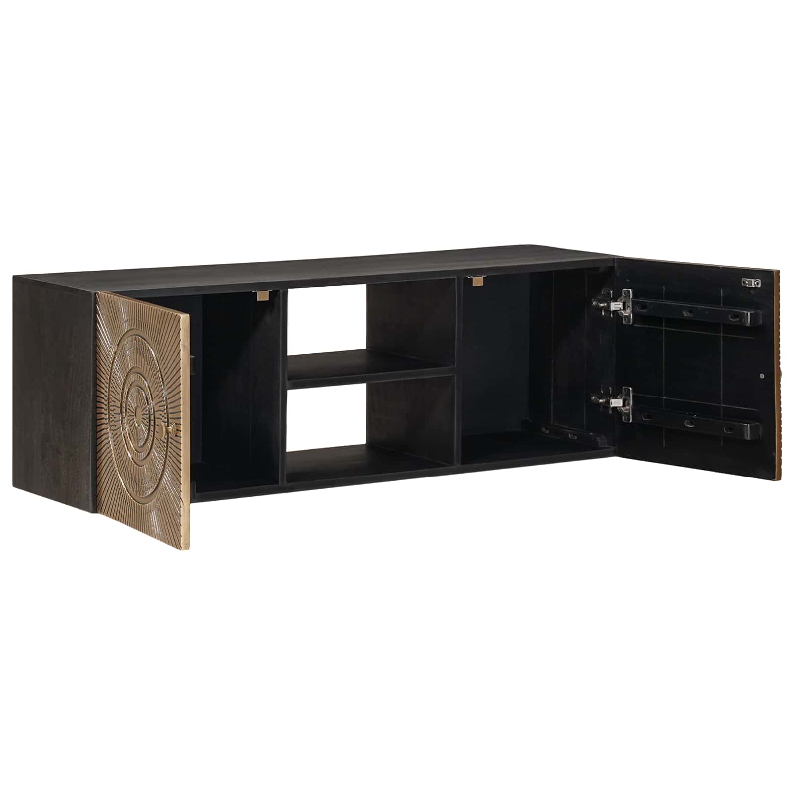 Mueble de TV con estante con puerta Latón 105 x 30 x 35 cm