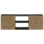 Mueble de TV con estante con puerta Latón 105 x 30 x 35 cm