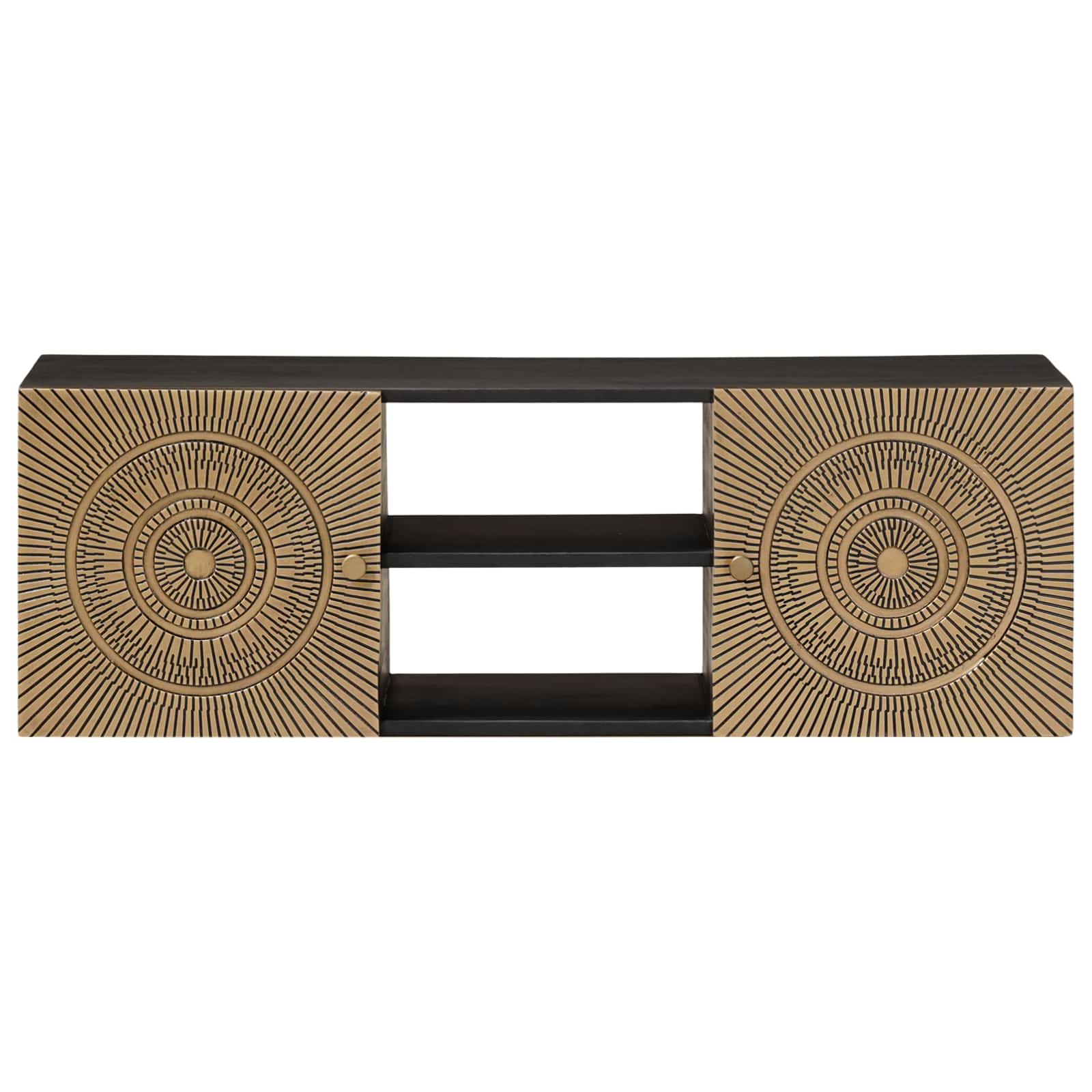 Mueble de TV con estante con puerta Latón 105 x 30 x 35 cm