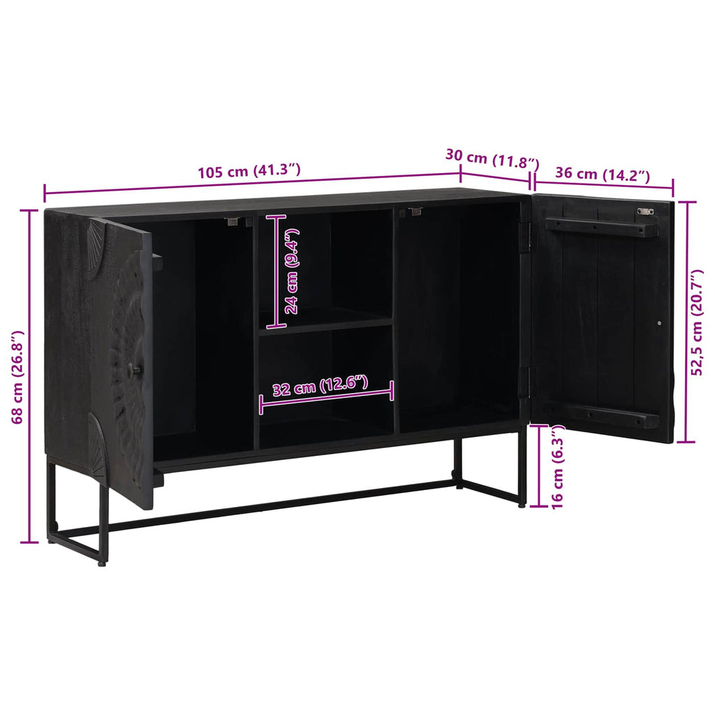 Aparador Negro 105 x 30 x 68 cm