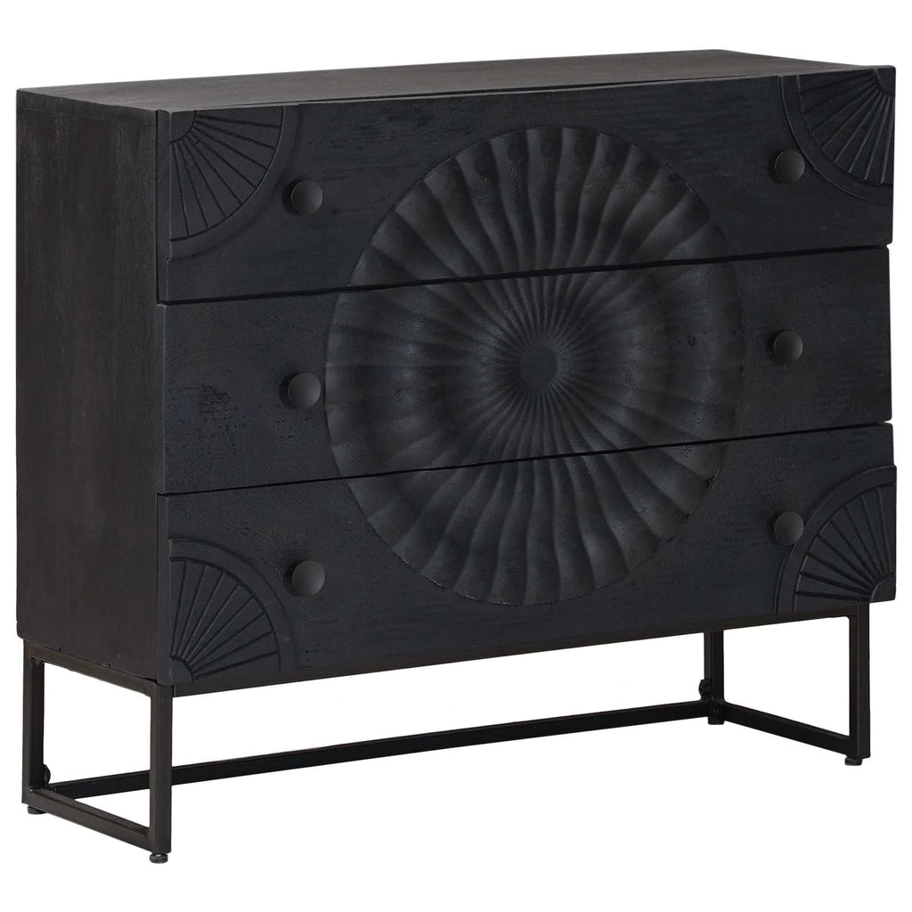 Cajonera con cajón Negro 75 x 30 x 65 cm