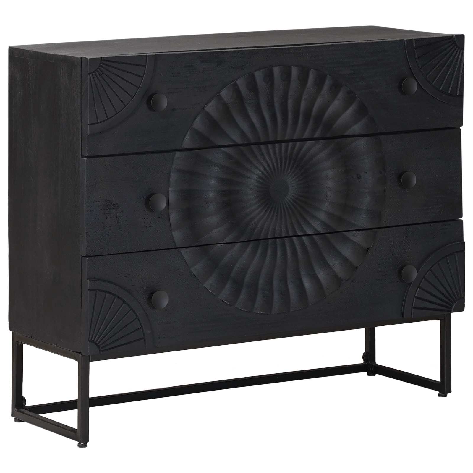 Cajonera con cajón Negro 75 x 30 x 65 cm