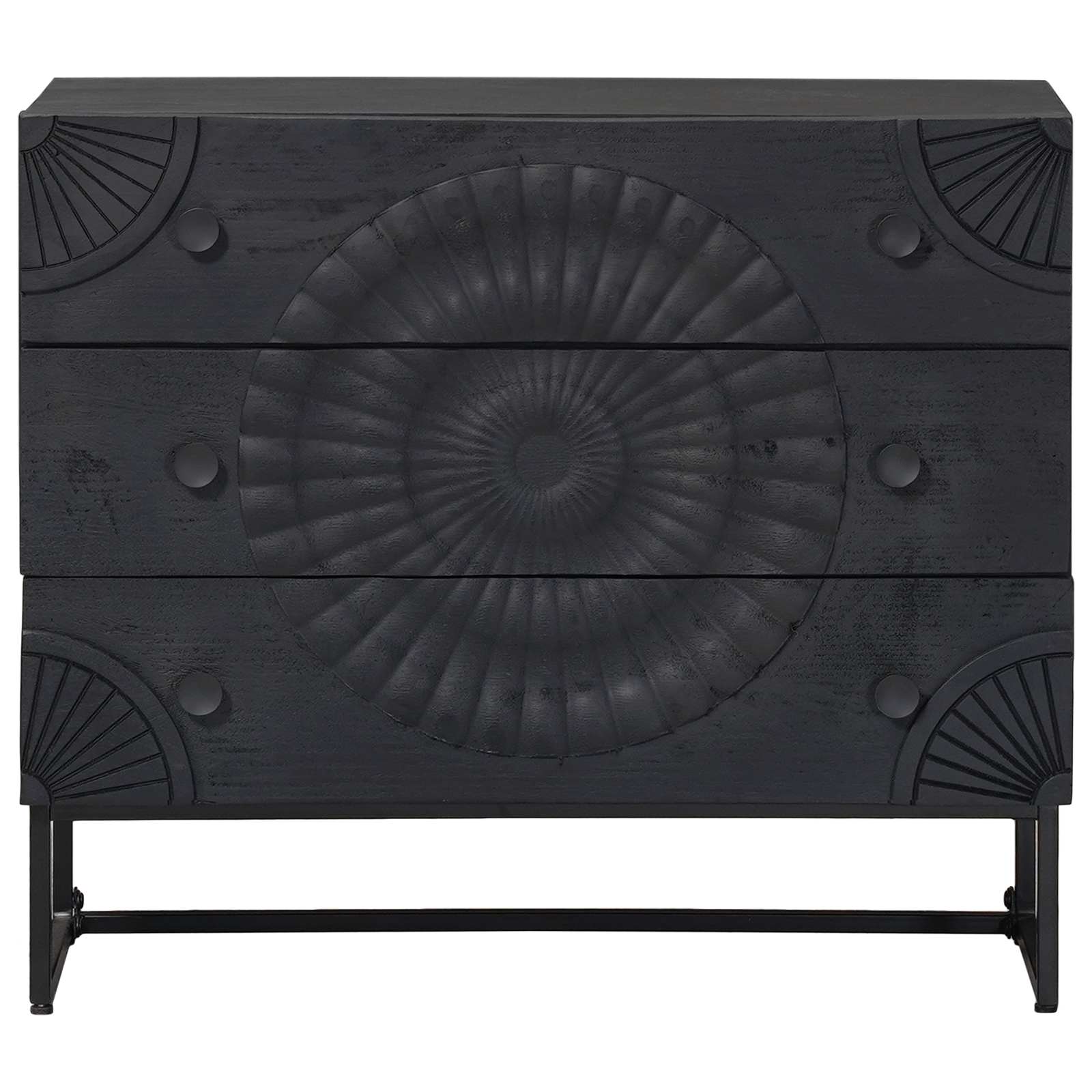 Cajonera con cajón Negro 75 x 30 x 65 cm