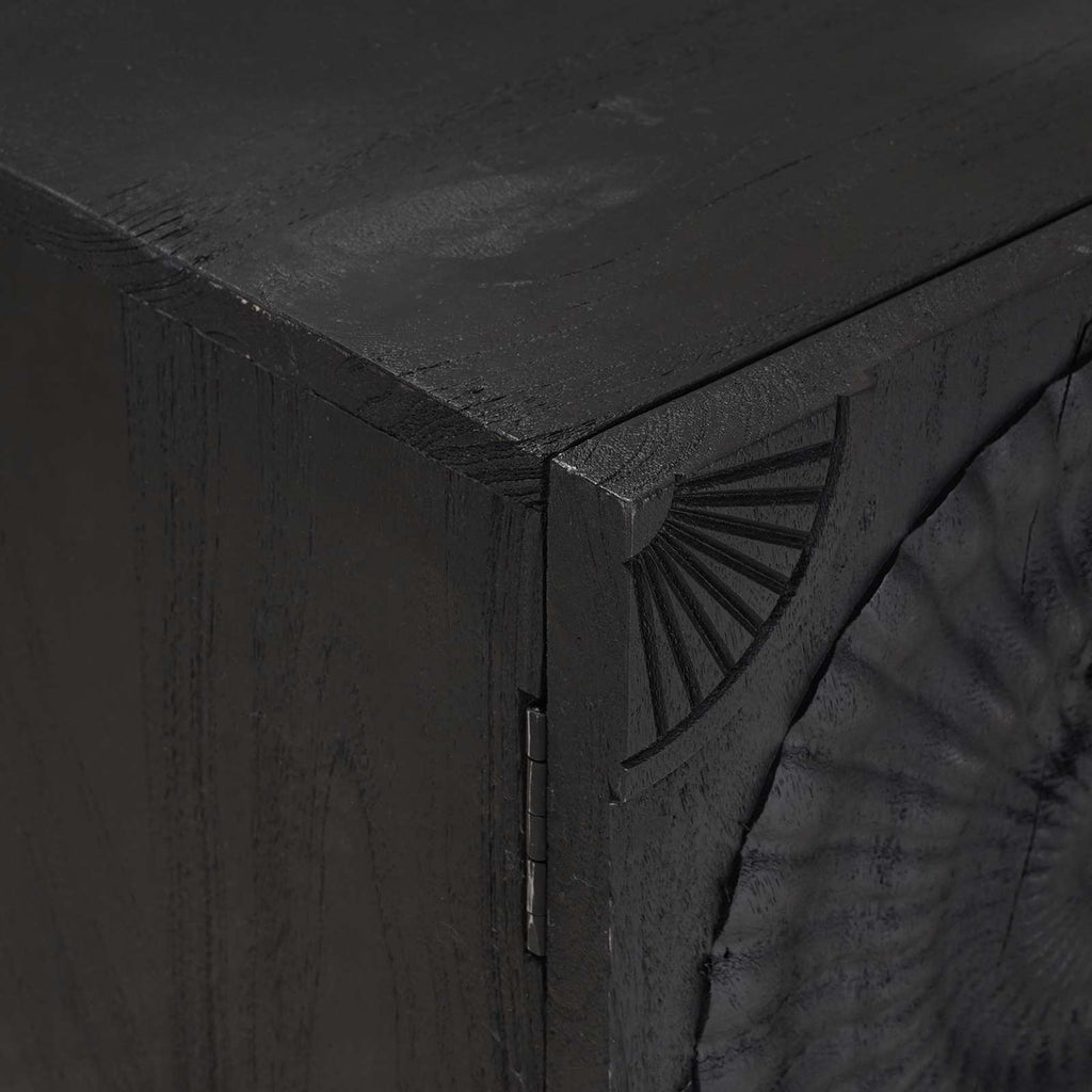 Mueble de TV con cajón con estante Negro 105 x 30 x 54 cm