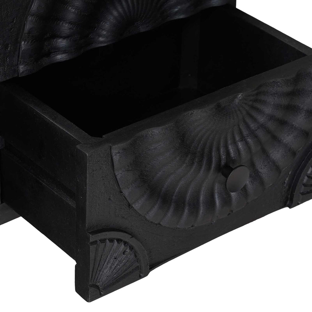 Mueble de TV con cajón con estante Negro 105 x 30 x 54 cm