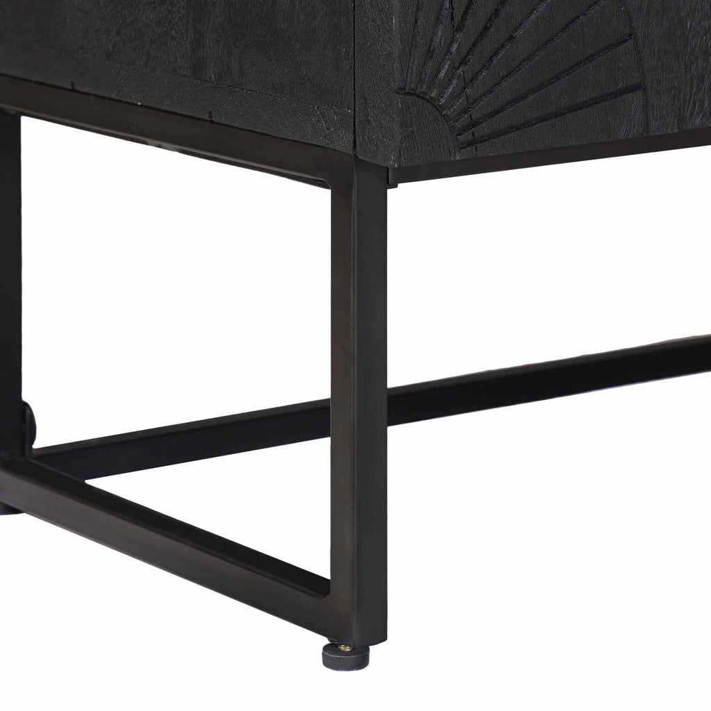 Mueble de TV con cajón con estante Negro 105 x 30 x 54 cm