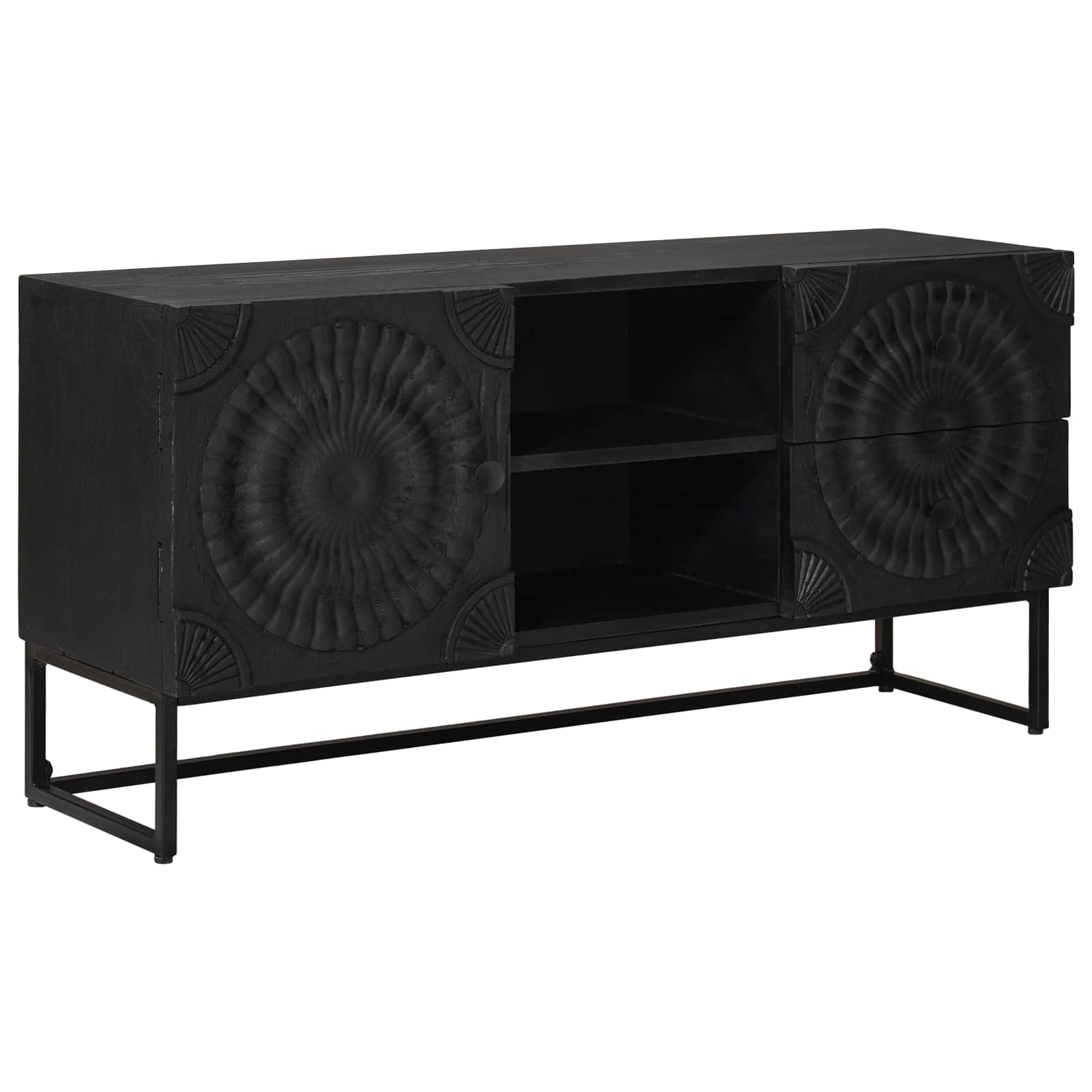 Mueble de TV con cajón con estante Negro 105 x 30 x 54 cm