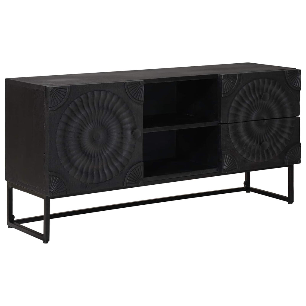 Mueble de TV con cajón con estante Negro 105 x 30 x 54 cm