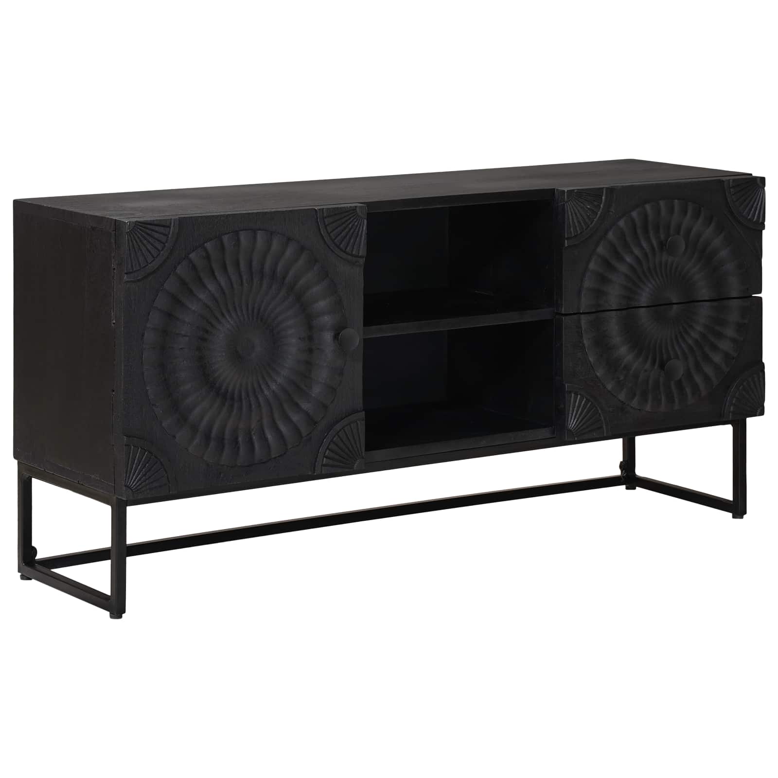 Mueble de TV con cajón con estante Negro 105 x 30 x 54 cm