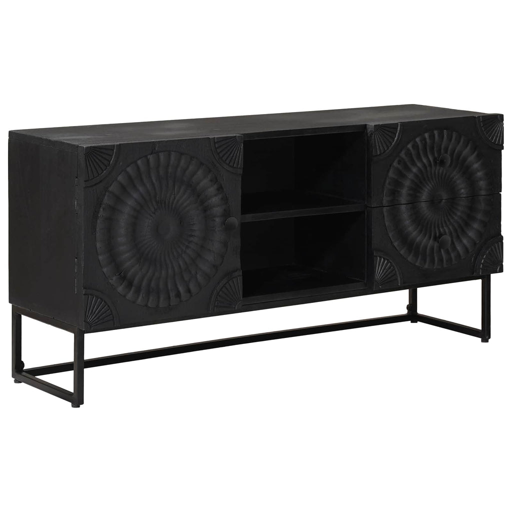 Mueble de TV con cajón con estante Negro 105 x 30 x 54 cm