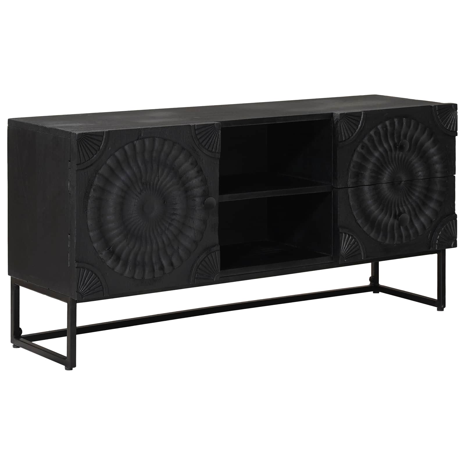 Mueble de TV con cajón con estante Negro 105 x 30 x 54 cm
