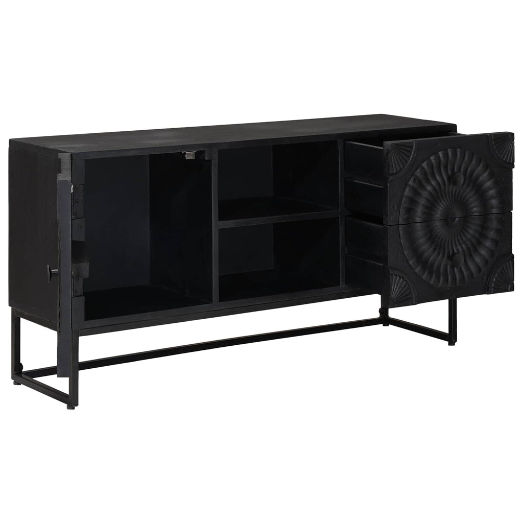 Mueble de TV con cajón con estante Negro 105 x 30 x 54 cm