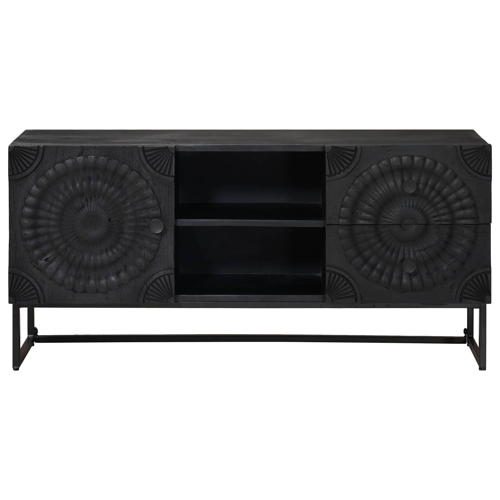 Mueble de TV con cajón con estante Negro 105 x 30 x 54 cm