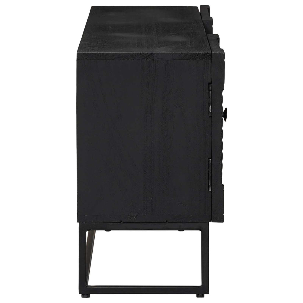 Mueble de TV con cajón con estante Negro 105 x 30 x 54 cm