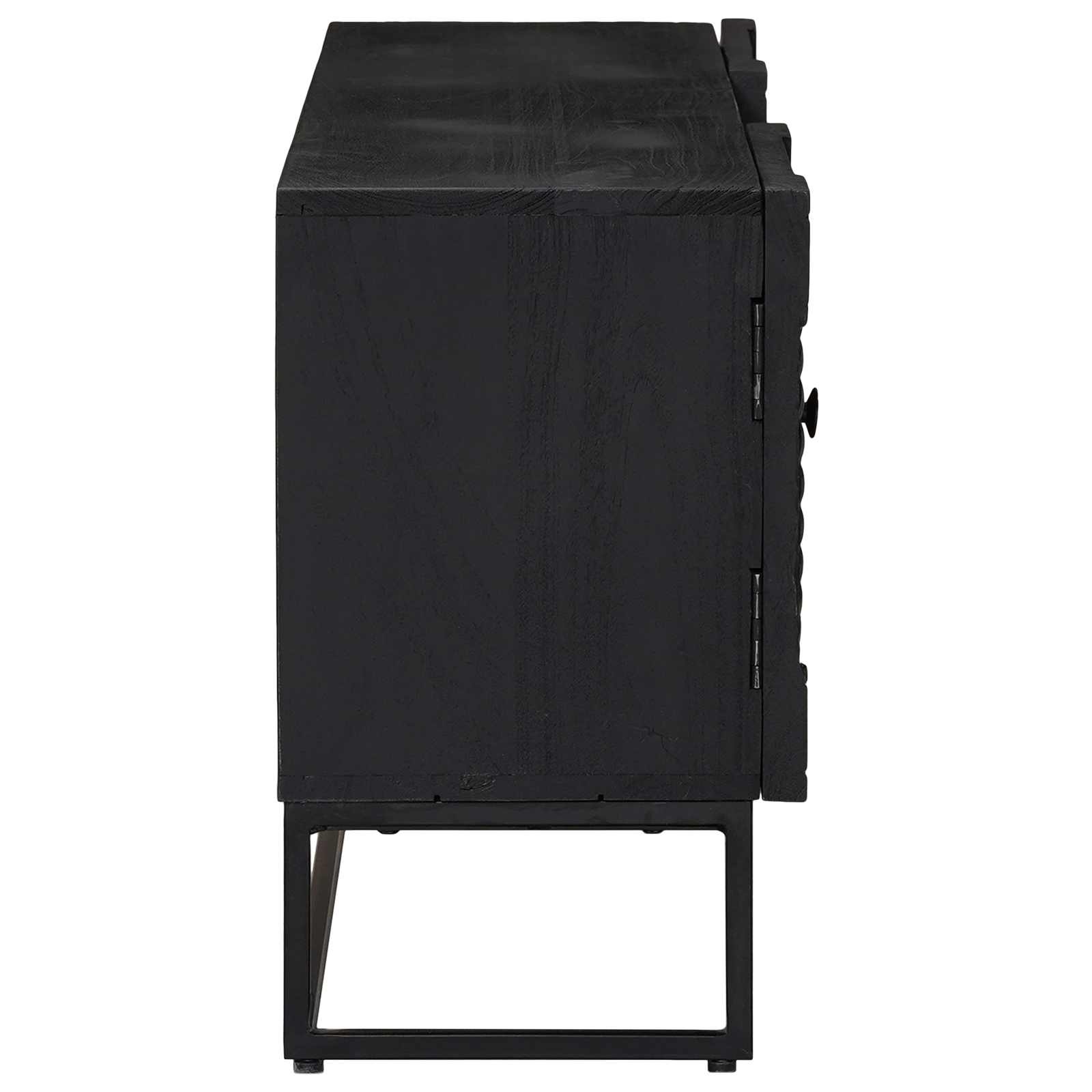 Mueble de TV con cajón con estante Negro 105 x 30 x 54 cm