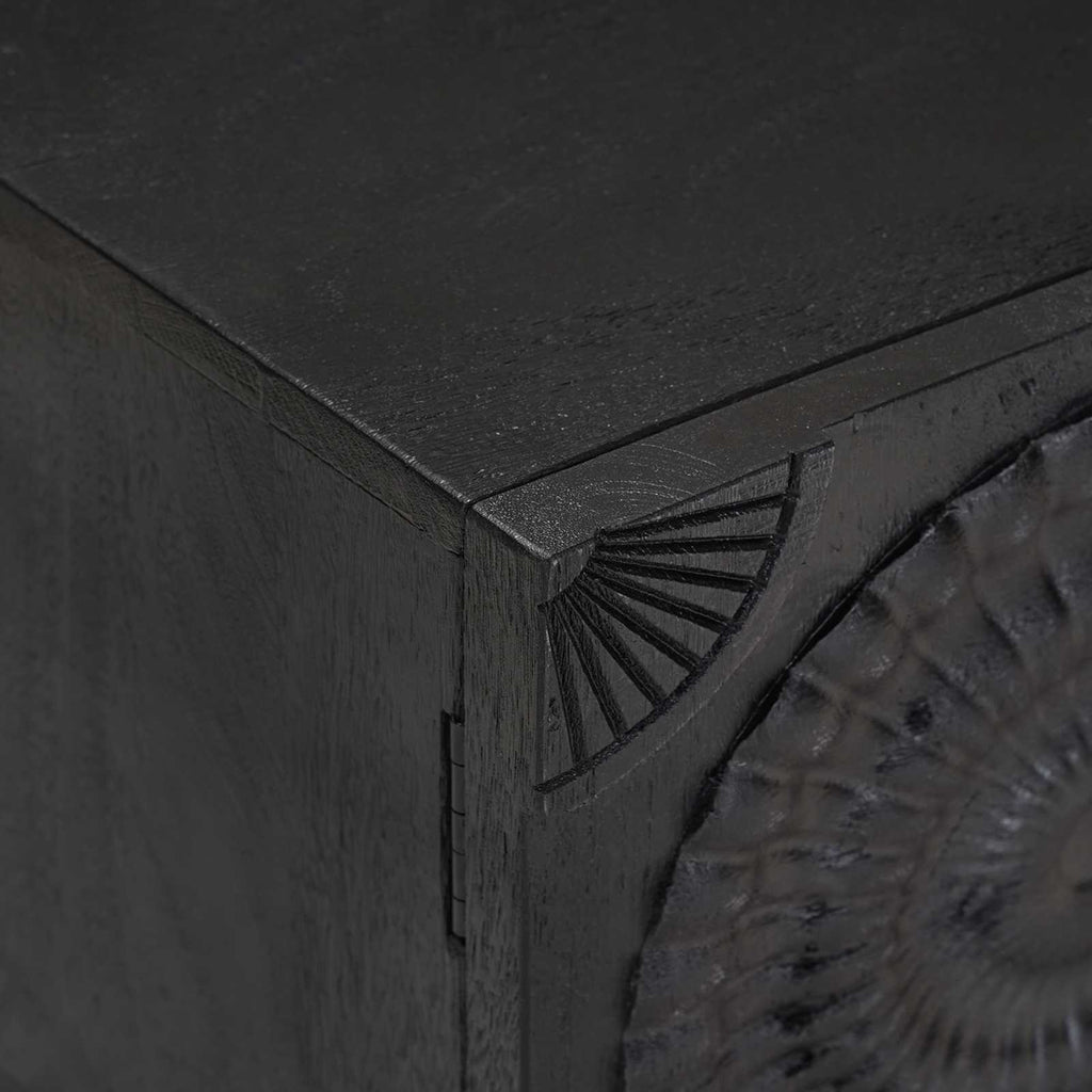 Mueble de TV con estante con puerta Negro 105 x 30 x 35 cm