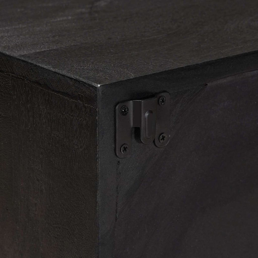 Mueble de TV con estante con puerta Negro 105 x 30 x 35 cm