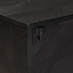 Mueble de TV con estante con puerta Negro 105 x 30 x 35 cm