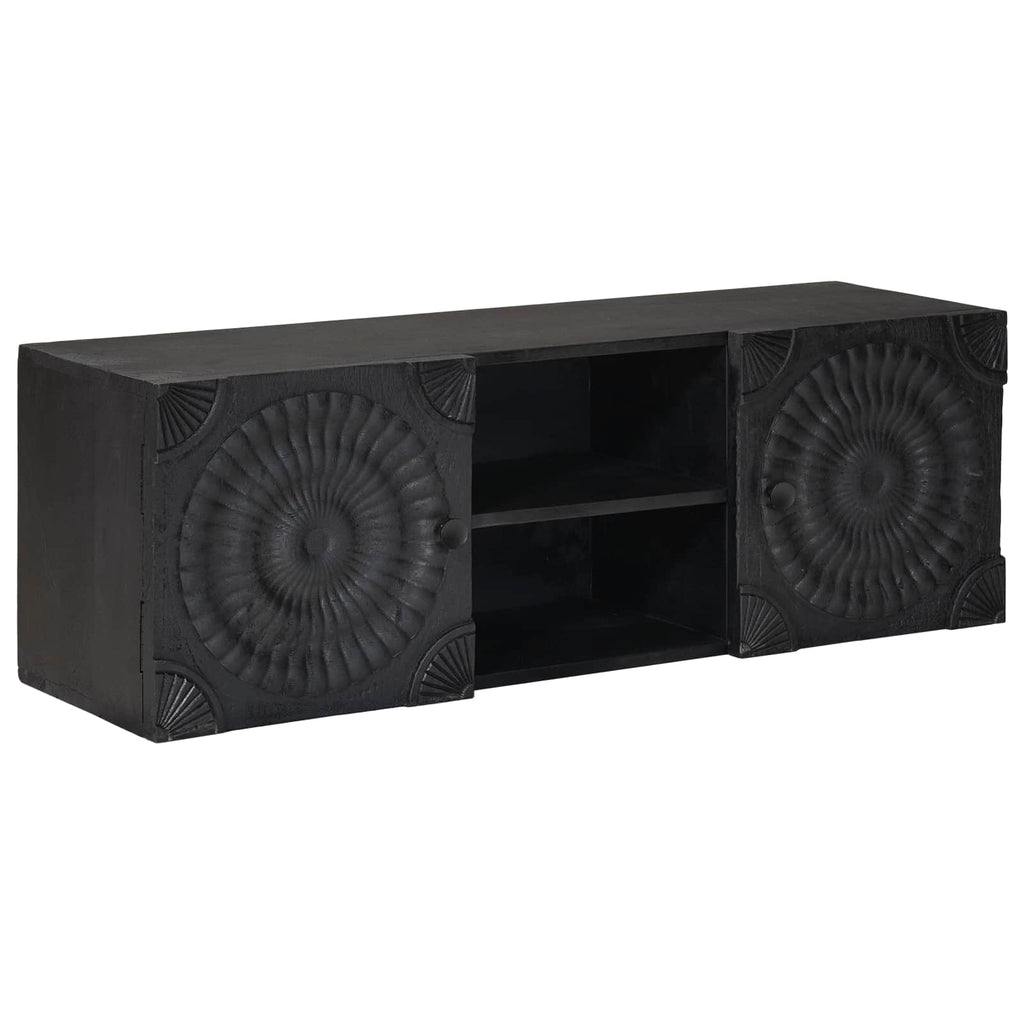 Mueble de TV con estante con puerta Negro 105 x 30 x 35 cm