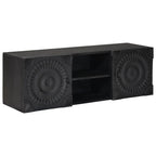 Mueble de TV con estante con puerta Negro 105 x 30 x 35 cm