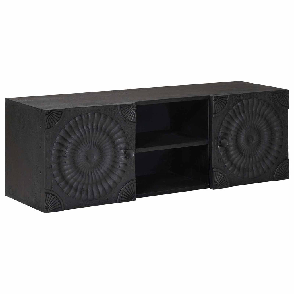 Mueble de TV con estante con puerta Negro 105 x 30 x 35 cm