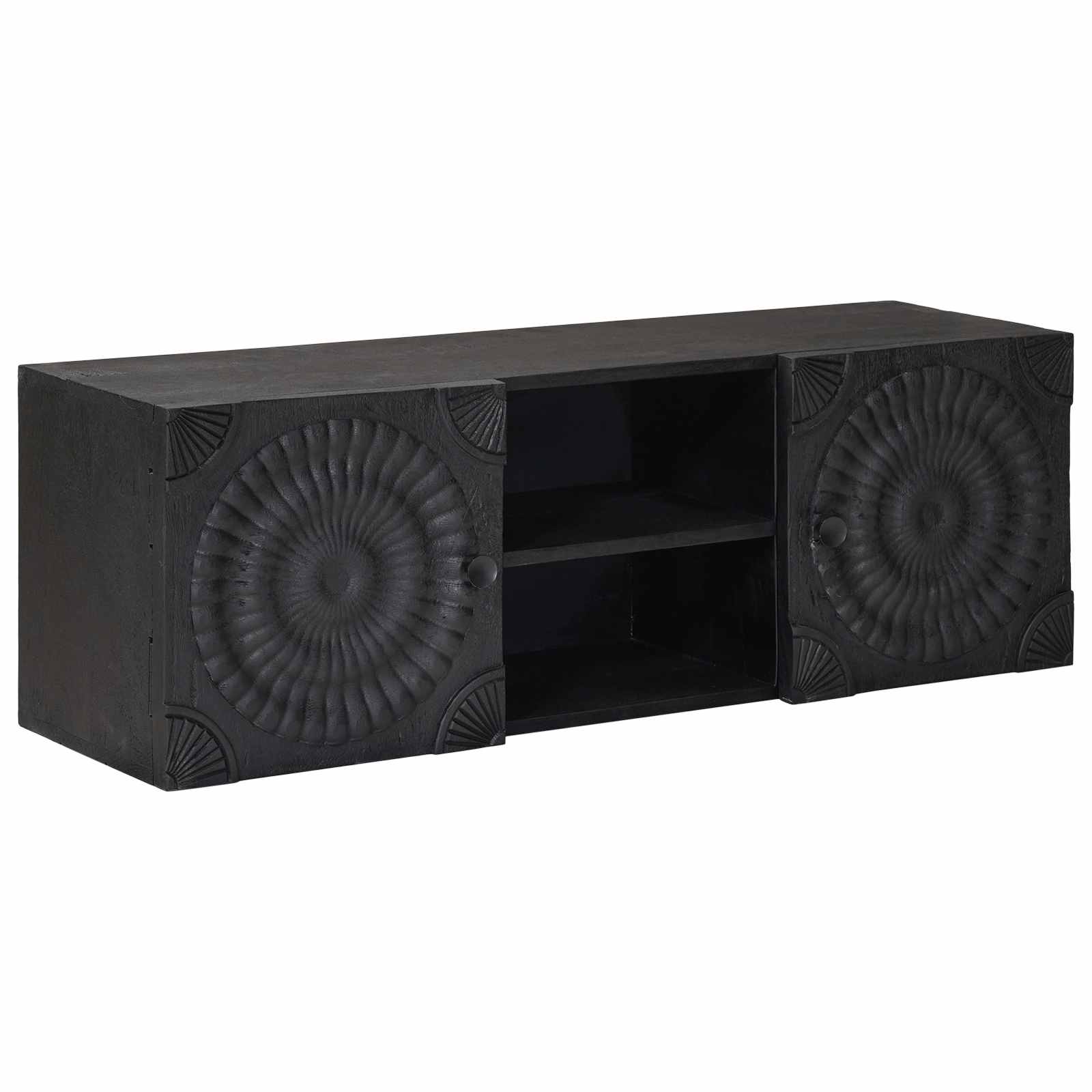 Mueble de TV con estante con puerta Negro 105 x 30 x 35 cm