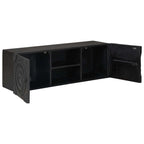 Mueble de TV con estante con puerta Negro 105 x 30 x 35 cm