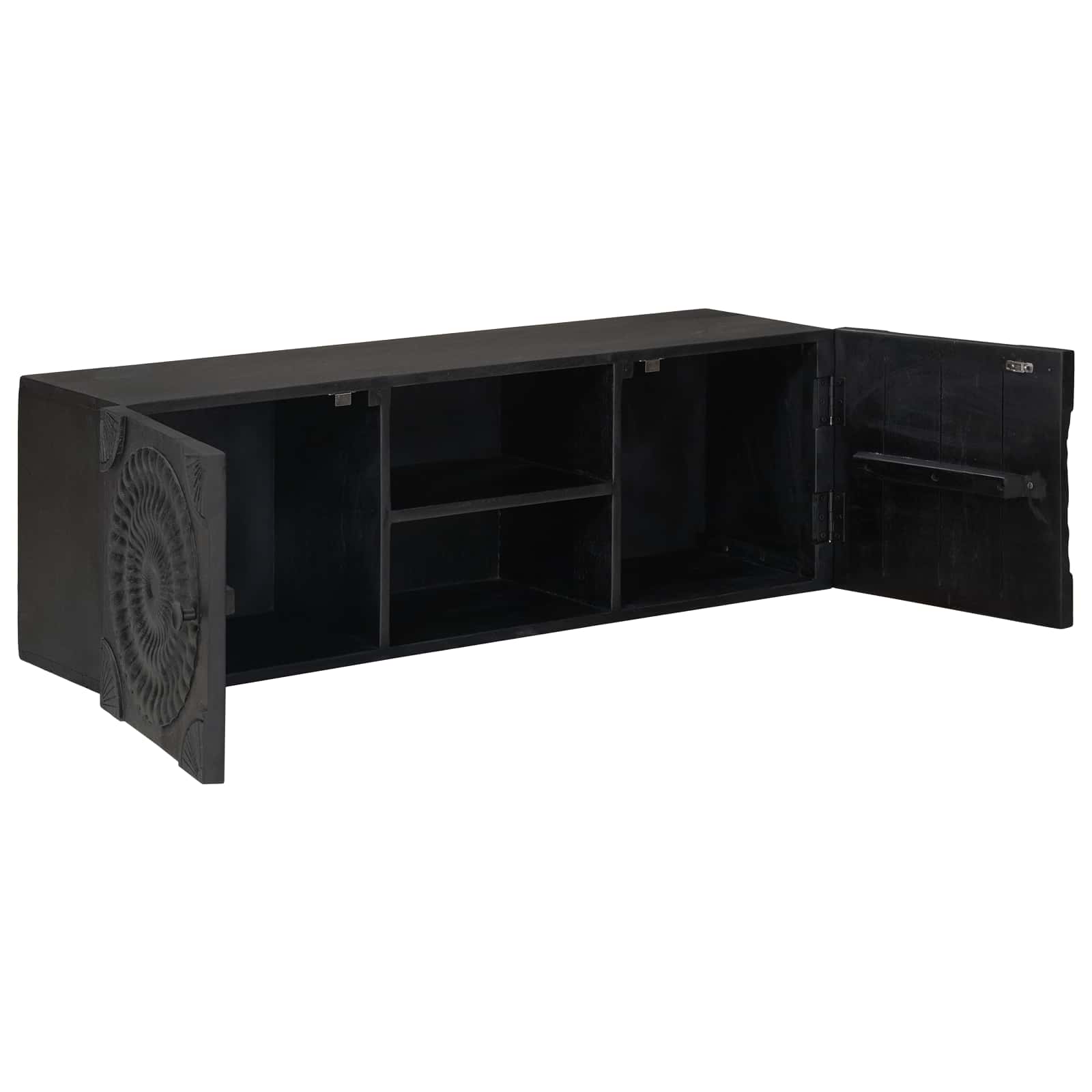 Mueble de TV con estante con puerta Negro 105 x 30 x 35 cm