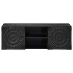 Mueble de TV con estante con puerta Negro 105 x 30 x 35 cm