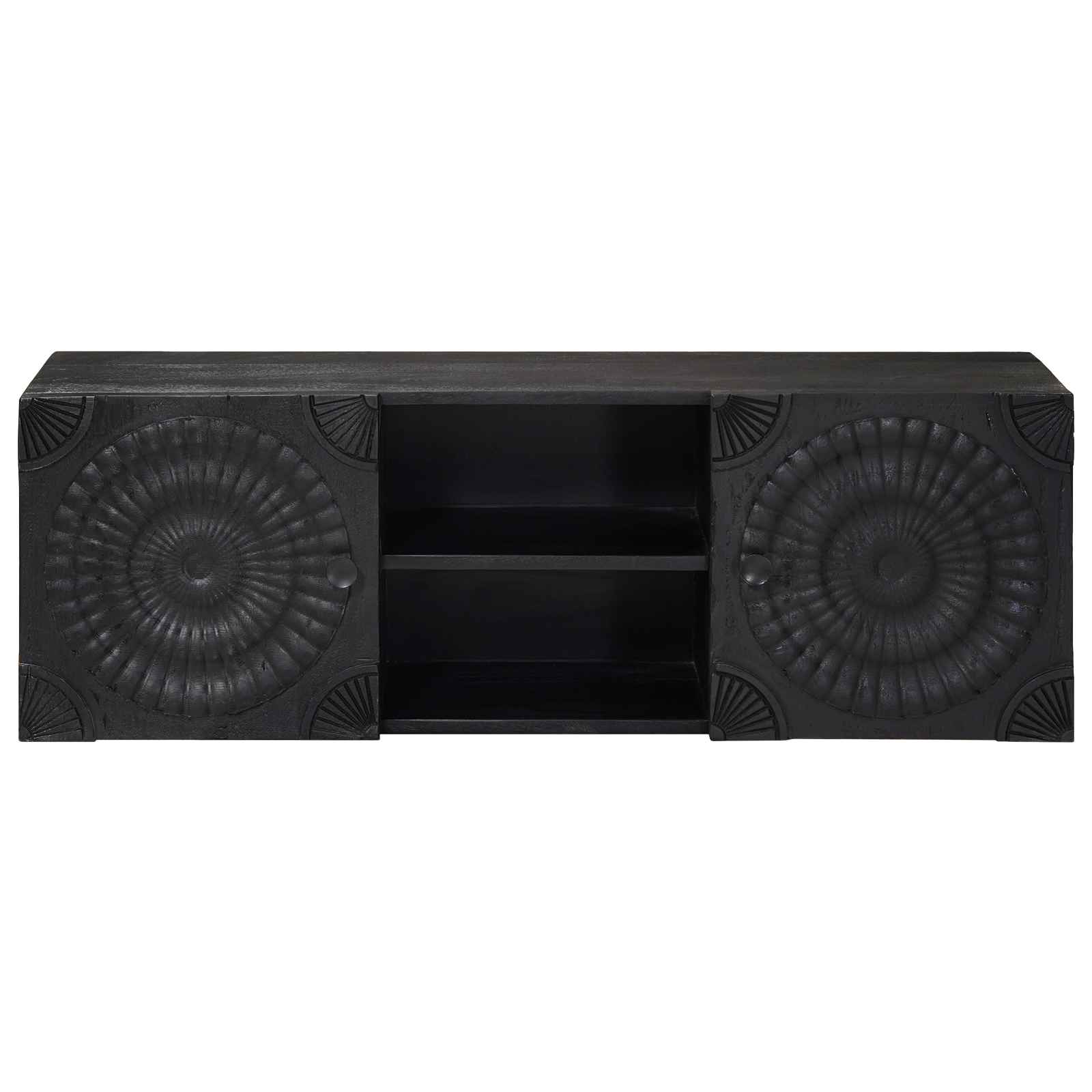 Mueble de TV con estante con puerta Negro 105 x 30 x 35 cm