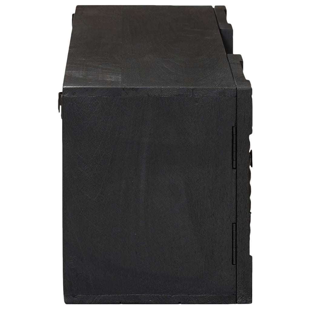 Mueble de TV con estante con puerta Negro 105 x 30 x 35 cm
