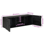 Mueble de TV con estante con puerta Negro 105 x 30 x 35 cm