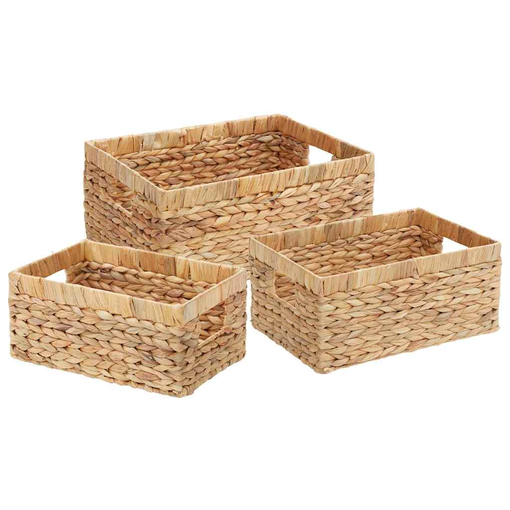 Cestas de Almacenamiento 3 pcs Natural Jacinto de agua