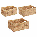 Cestas de Almacenamiento 3 pcs Natural Jacinto de agua