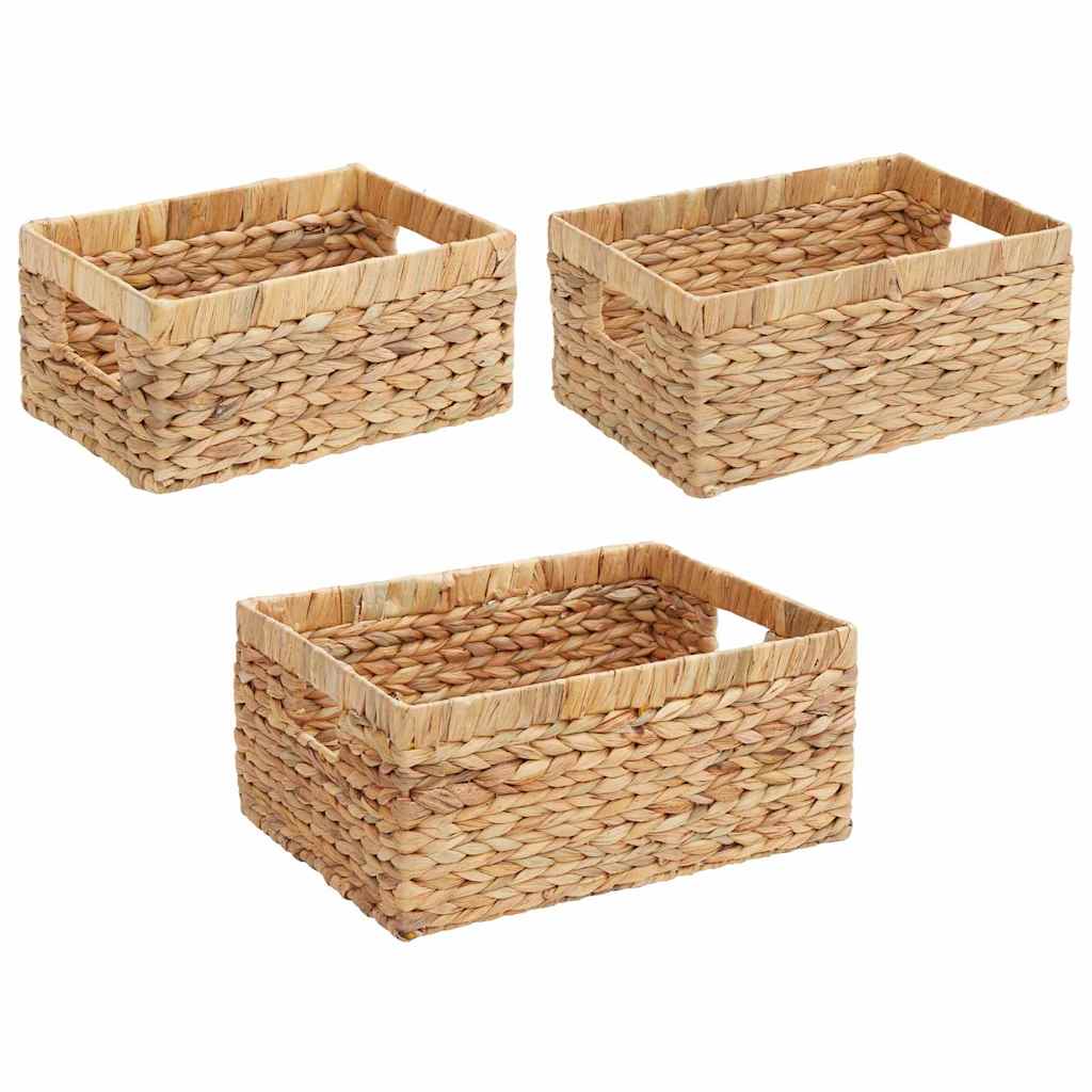 Cestas de Almacenamiento 3 pcs Natural Jacinto de agua